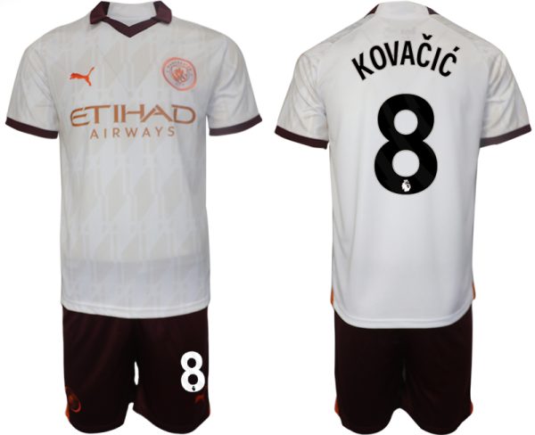 Mateo Kovacic #8 Manchester City Voetbalshirts Uit tenue 2023-24 Korte Mouw (+ Korte broeken)