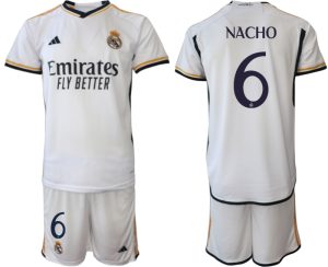 Nacho #6 Real Madrid Thuis tenue 2023-24 Korte Mouw (+ Korte broeken)