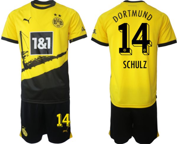 Nico Schulz #14 Borussia Dortmund Voetbalshirts Thuis tenue 2023-24 Korte Mouw (+ Korte broeken)