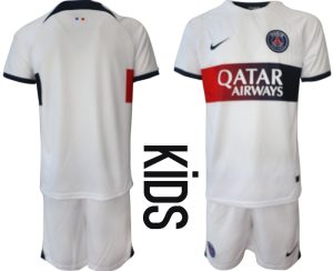 Paris Saint-Germain Voetbalshirts Uit tenue 2023-24 Kids Korte Mouw (+ Korte broeken)