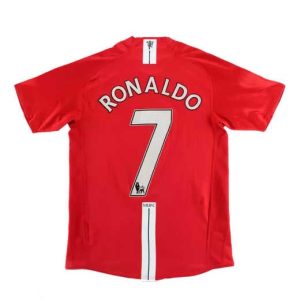 Retro Ronaldo #7 2007/08 Manchester United Thuis tenue Voetbalshirts Korte Mouw