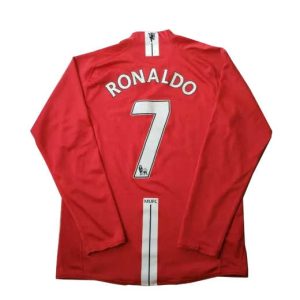 Retro Ronaldo #7 2007/08 Manchester United Thuis tenue Voetbalshirts Lange Mouw