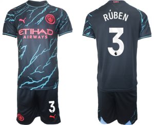 Ruben Dias #3 Manchester City Voetbalshirts Derde tenue 2023-24 Korte Mouw (+ Korte broeken)