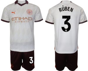 Ruben Dias #3 Manchester City Voetbalshirts Uit tenue 2023-24 Korte Mouw (+ Korte broeken)