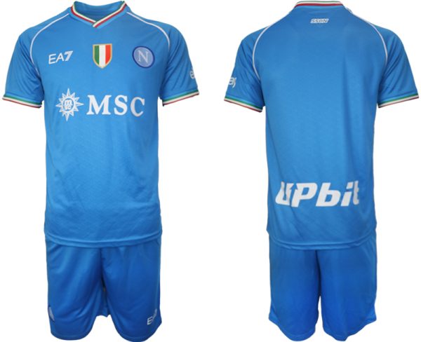 SSC Napoli Voetbalshirts Thuis tenue 2023-24 Korte Mouw (+ Korte broeken)