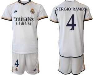 Sergio Ramos #4 Real Madrid Thuis tenue 2023-24 Korte Mouw (+ Korte broeken)