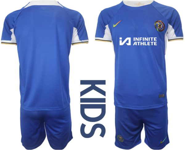 Chelsea Infinite Athlete Voetbalshirts Thuis tenue 2023-24 Kids Korte Mouw (+ Korte broeken)