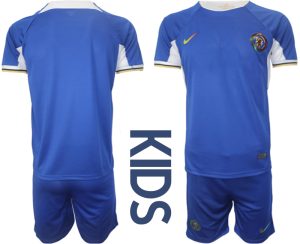 Chelsea Voetbalshirts Thuis tenue 2023-24 Kids Korte Mouw (+ Korte broeken)