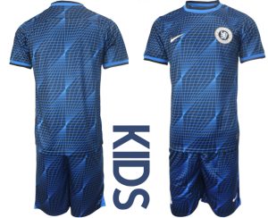 Chelsea Voetbalshirts Uit tenue 2023-24 Kids Korte Mouw (+ Korte broeken)