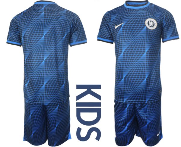Chelsea Voetbalshirts Uit tenue 2023-24 Kids Korte Mouw (+ Korte broeken)