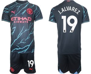 Julian Alvarez #19 Manchester City Voetbalshirts Derde tenue 2023-24 Korte Mouw (+ Korte broeken)