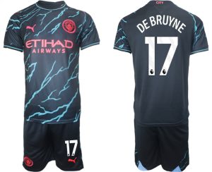 Kevin De Bruyne #17 Manchester City Voetbalshirts Derde tenue 2023-24 Korte Mouw (+ Korte broeken)