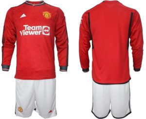 Manchester United Voetbalshirts Thuis tenue 2023-24 Lange Mouw (+ Korte broeken)