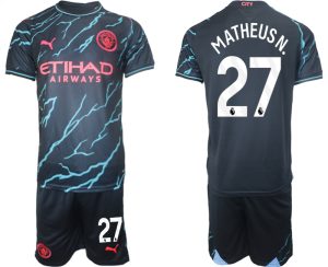 Matheus Nunes #27 Manchester City Voetbalshirts Derde tenue 2023-24 Korte Mouw (+ Korte broeken)