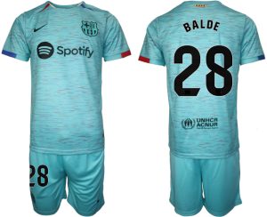 Alejandro Balde #28 Barcelona Voetbalshirts Derde tenue 2023-24 Korte Mouw (+ Korte broeken)