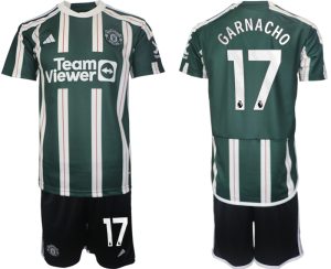Alejandro Garnacho #17 Manchester United Voetbalshirts Uit tenue 2023-24 Korte Mouw (+ Korte broeken)