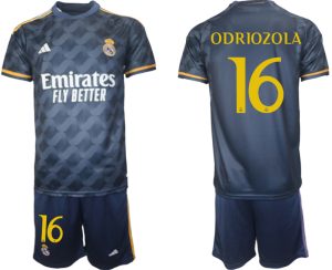 Alvaro Odriozola #16 Real Madrid Voetbalshirts Uit tenue 2023-24 Korte Mouw (+ Korte broeken)