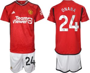 Andre Onana #24 Manchester United Voetbalshirts Thuis tenue 2023-24 Korte Mouw (+ Korte broeken)