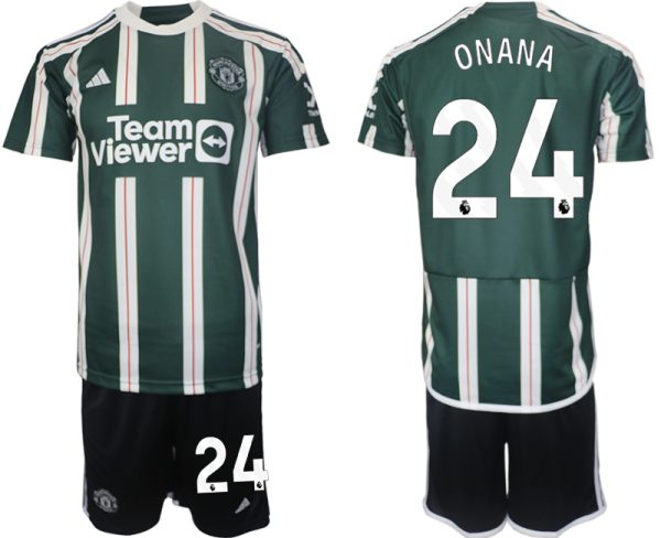 Andre Onana #24 Manchester United Voetbalshirts Uit tenue 2023-24 Korte Mouw (+ Korte broeken)