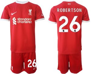Andrew Robertson #26 Liverpool Voetbalshirts Thuis tenue 2023-24 Korte Mouw (+ Korte broeken)