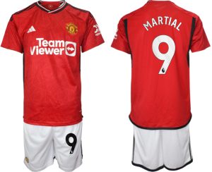Anthony Martial #9 Manchester United Voetbalshirts Thuis tenue 2023-24 Korte Mouw (+ Korte broeken)