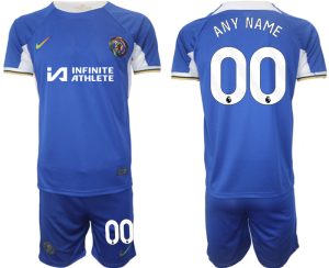 Any Name Chelsea Voetbalshirts Thuis tenue 2023-24 Korte Mouw (+ Korte broeken)