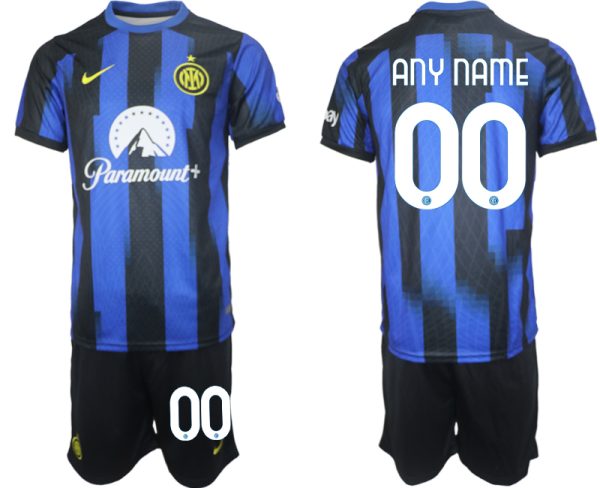 Any Name Inter Milan Voetbalshirts Thuis tenue 2023-24 Korte Mouw (+ Korte broeken)