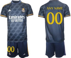 Any Name Real Madrid Voetbalshirts Uit tenue 2023-24 Korte Mouw (+ Korte broeken)