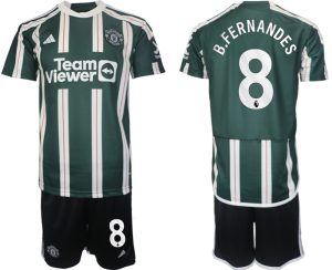 Bruno Fernandes #8 Manchester United Voetbalshirts Uit tenue 2023-24 Korte Mouw (+ Korte broeken)