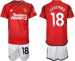 Casemiro #18 Manchester United Voetbalshirts Thuis tenue 2023-24 Korte Mouw (+ Korte broeken)