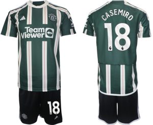 Casemiro #18 Manchester United Voetbalshirts Uit tenue 2023-24 Korte Mouw (+ Korte broeken)