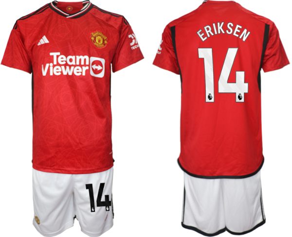 Christian Eriksen #14 Manchester United Voetbalshirts Thuis tenue 2023-24 Korte Mouw (+ Korte broeken)