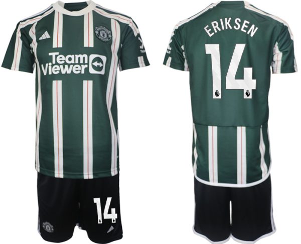 Christian Eriksen #14 Manchester United Voetbalshirts Uit tenue 2023-24 Korte Mouw (+ Korte broeken)