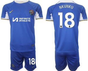 Christopher Nkunku #18 Chelsea Voetbalshirts Thuis tenue 2023-24 Korte Mouw (+ Korte broeken)