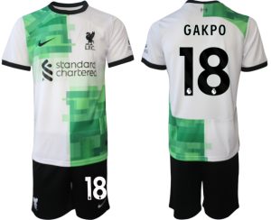 Cody Gakpo #18 Liverpool Voetbalshirts Uit tenue 2023-24 Korte Mouw (+ Korte broeken)