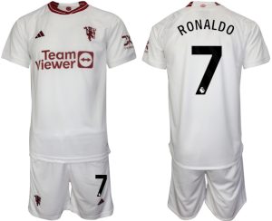 Cristiano Ronaldo #7 Manchester United Voetbalshirts Derde tenue 2023-24 Korte Mouw (+ Korte broeken)