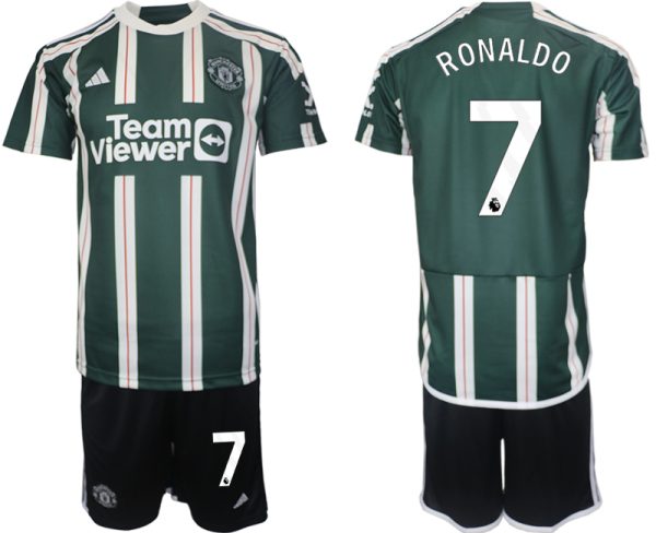 Cristiano Ronaldo #7 Manchester United Voetbalshirts Uit tenue 2023-24 Korte Mouw (+ Korte broeken)