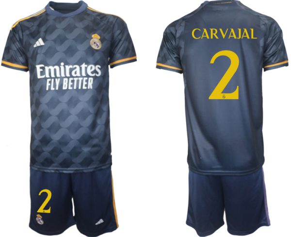 Daniel Carvajal #2 Real Madrid Voetbalshirts Uit tenue 2023-24 Korte Mouw (+ Korte broeken)