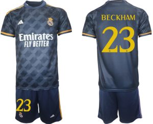 David Beckham #23 Real Madrid Voetbalshirts Uit tenue 2023-24 Korte Mouw (+ Korte broeken)