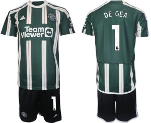 David de Gea #1 Manchester United Voetbalshirts Uit tenue 2023-24 Korte Mouw (+ Korte broeken)