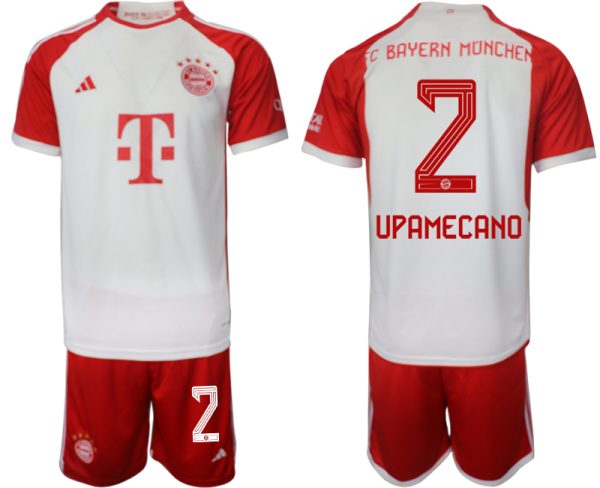Dayot Upamecano #2 Bayern Munich Voetbalshirts Thuis tenue 2023-24 Korte Mouw (+ Korte broeken)