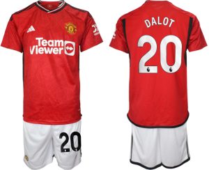 Diogo Dalot #20 Manchester United Voetbalshirts Thuis tenue 2023-24 Korte Mouw (+ Korte broeken)