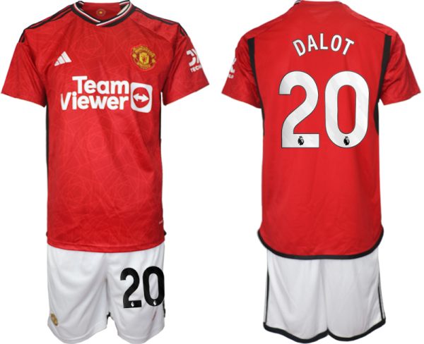 Diogo Dalot #20 Manchester United Voetbalshirts Thuis tenue 2023-24 Korte Mouw (+ Korte broeken)