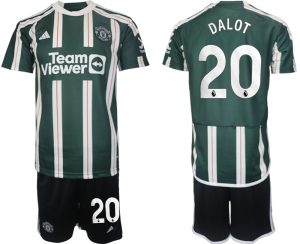 Diogo Dalot #20 Manchester United Voetbalshirts Uit tenue 2023-24 Korte Mouw (+ Korte broeken)