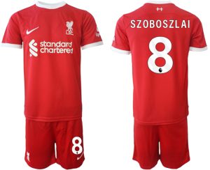 Dominik Szoboszlai #8 Liverpool Voetbalshirts Thuis tenue 2023-24 Korte Mouw (+ Korte broeken)