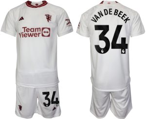 Donny van de Beek #34 Manchester United Voetbalshirts Derde tenue 2023-24 Korte Mouw (+ Korte broeken)
