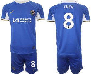 Enzo Fernández #8 Chelsea Voetbalshirts Thuis tenue 2023-24 Korte Mouw (+ Korte broeken)