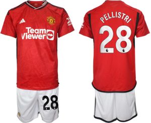 Facundo Pellistri #28 Manchester United Voetbalshirts Thuis tenue 2023-24 Korte Mouw (+ Korte broeken)