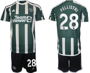 Facundo Pellistri #28 Manchester United Voetbalshirts Uit tenue 2023-24 Korte Mouw (+ Korte broeken)