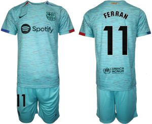 Ferran Torres #11 Barcelona Voetbalshirts Derde tenue 2023-24 Korte Mouw (+ Korte broeken)
